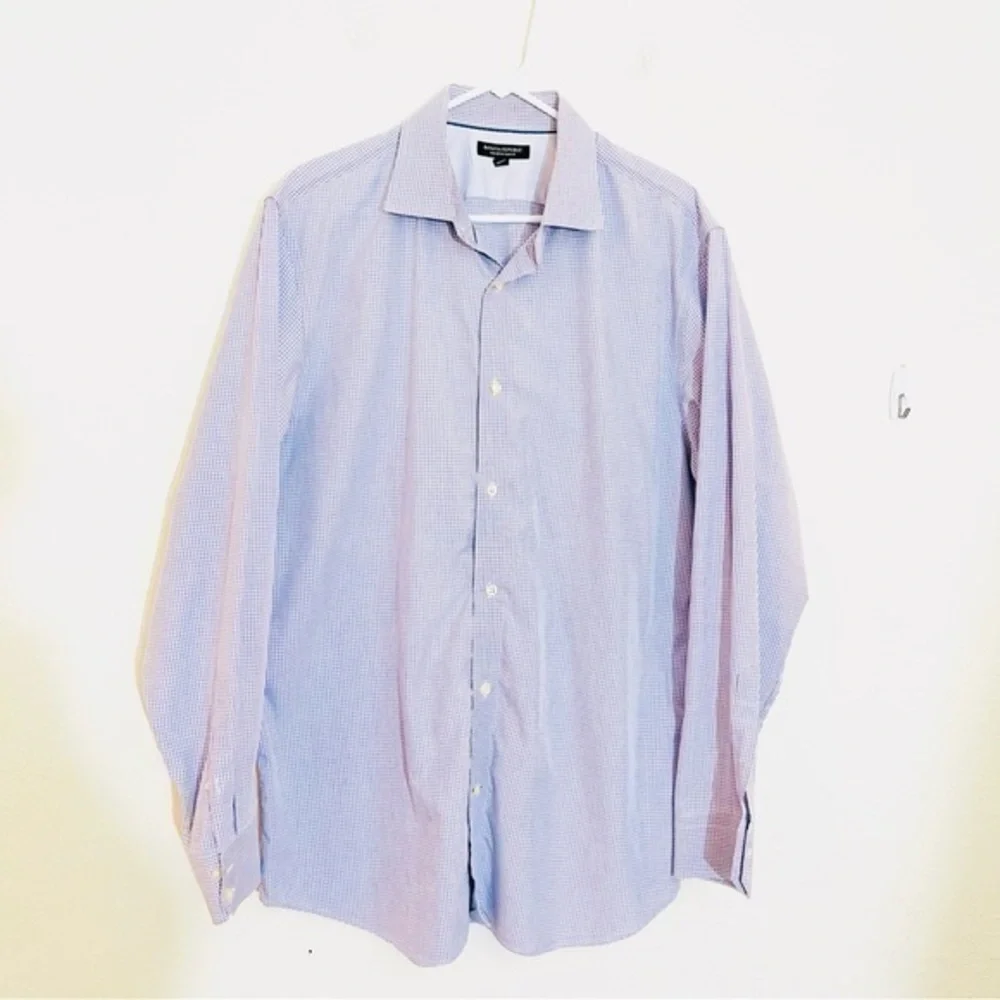 Banana Republic Non-Iron Slim Fit Plaid Button Down Shirt Men XL Preppy Career